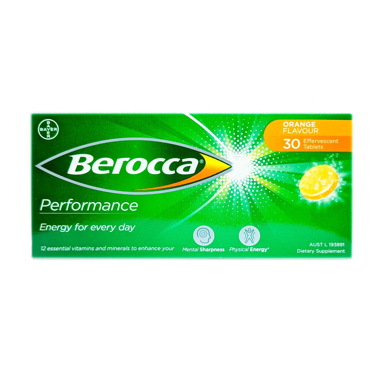 Berocca Performance Orange Flavour Effervescent Tablets 30's