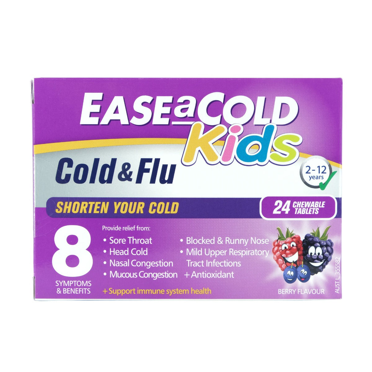 Ease-A-Cold Kids Cold & Flu Chewable Tablets 24's