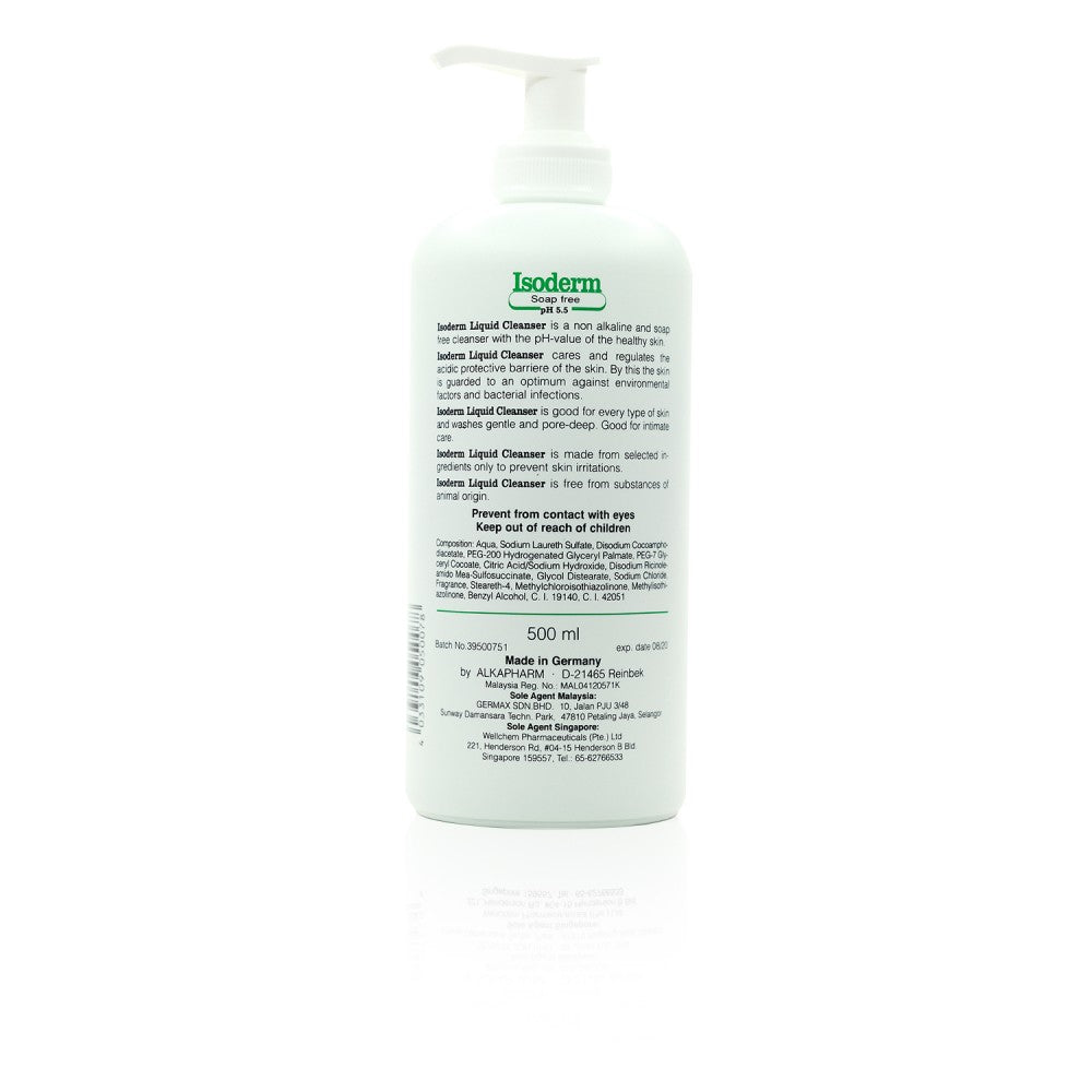 Isoderm Liquid Soap Free Cleanser With Pump 500ML Glovida Rx GRx