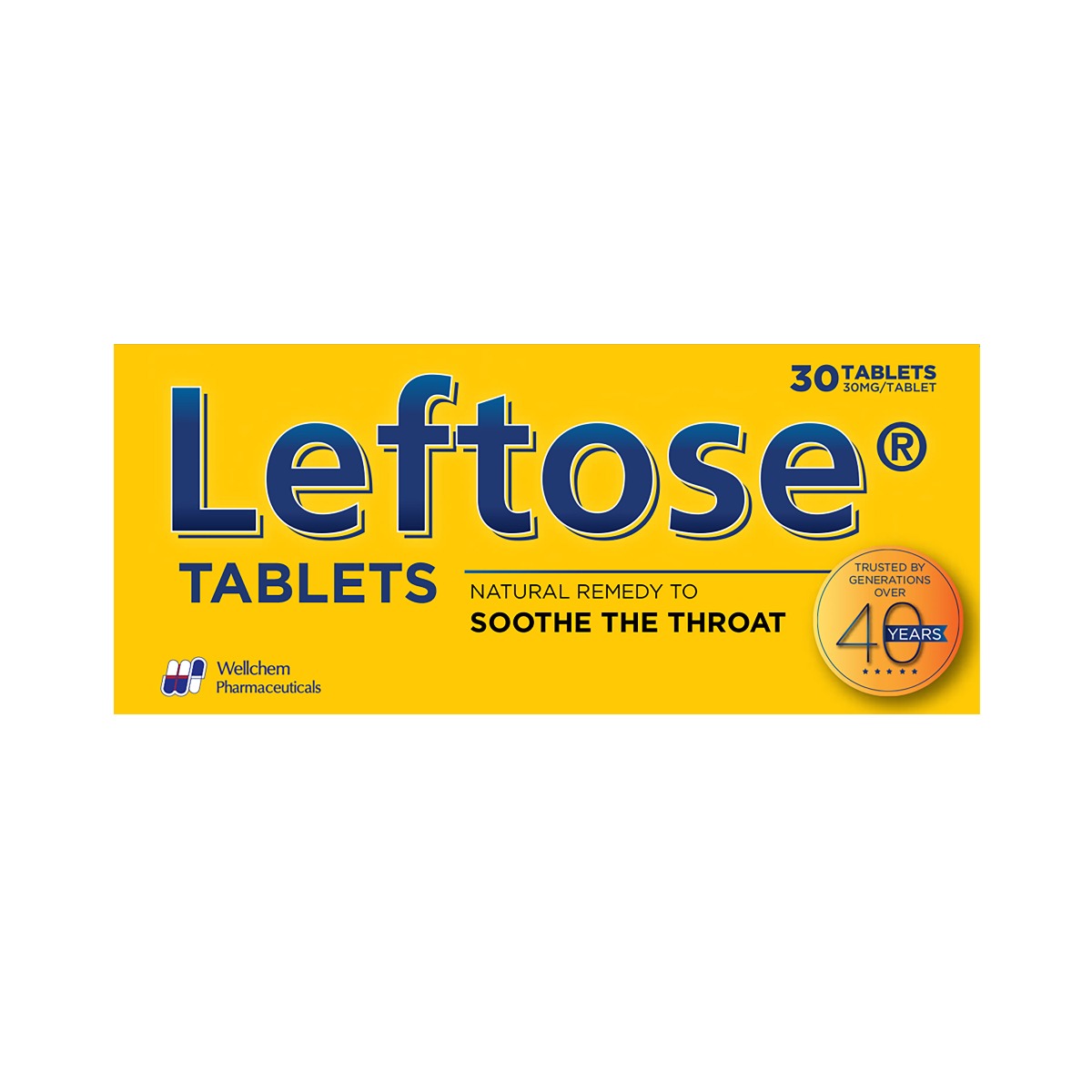 Leftose 30's Tablets for Chesty Coughs and Sore Throats