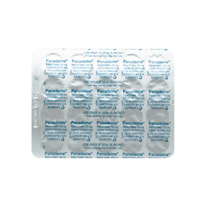 Panadeine Codeine 8mg / Paracetamol 500mg Tablets 20's