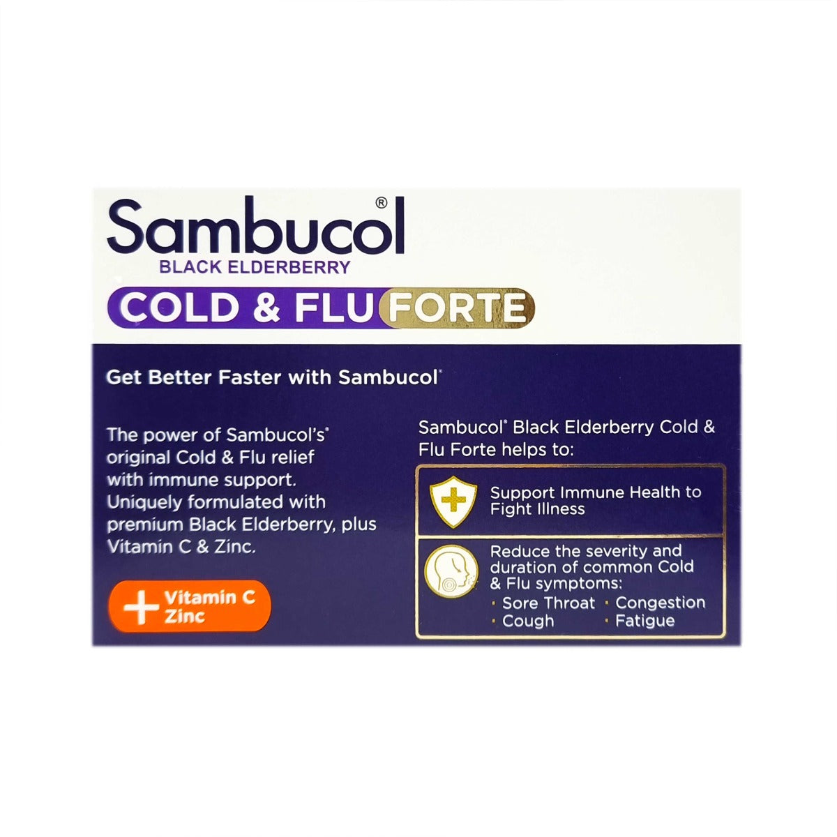 Sambucol 黑接骨木浆果感冒和流感 Forte 胶囊 24 粒